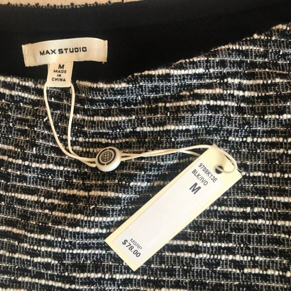 NWT Max Studio Mini Skirt Black/White Tweed  Lined - Picture 8 of 9
